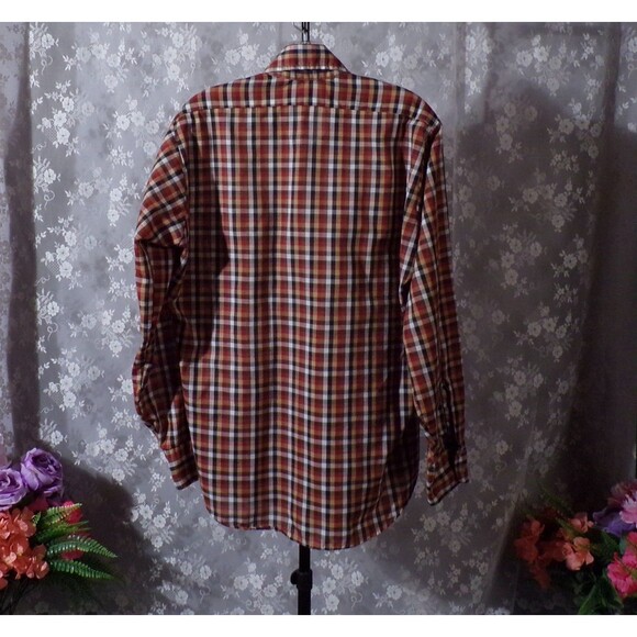 Vintage 80s Levi's Shirt Size Medium 1980s Plaid Long Sleeve Grunge Cabin Chore - Picture 2 of 5